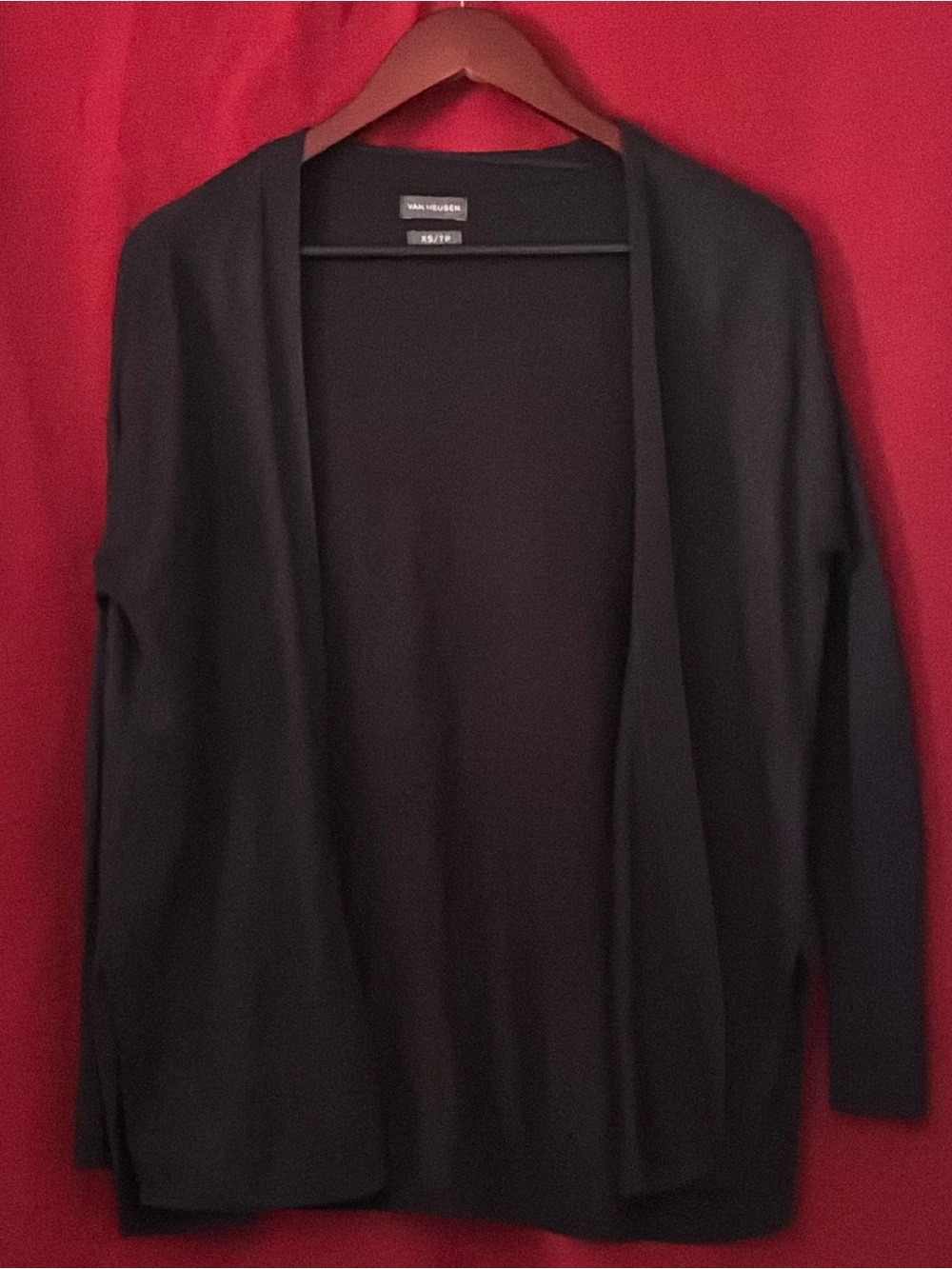 Van Heusen Black Open-Front Lightweight Cardigan